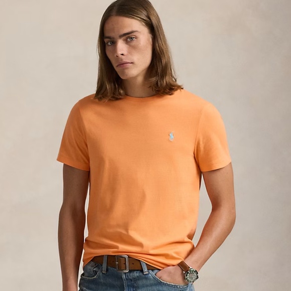 Polo Ralph Lauren Custom Slim Fit Jersey Crewneck T-Shirt – Men’s Size M – Orang - Picture 1 of 5